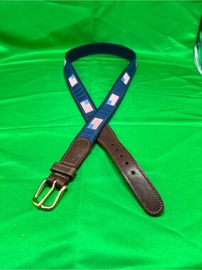 Preston Leather American Flag Belt